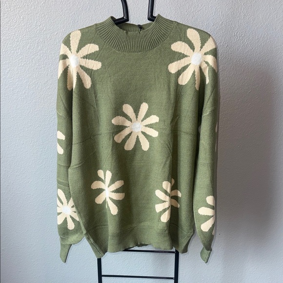 zeagoo Sweaters - Zeagoo Sea Floral Green Sweater